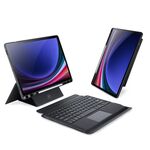 Custodia per tablet in pelle con tastiera magnetica galleggiante per Samsung Galaxy Tab S9+ DUX DUCIS DK con supporto (nero)