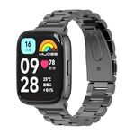 Per Redmi Watch 3 Lite / Watch 3 Active Mijobs cinturino per orologio in acciaio inossidabile a tre sfere (nero)