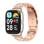 Per Redmi Watch 3 Lite / Watch 3 Active Mijobs cinturino in acciaio inossidabile a tre sfere (oro rosa)
