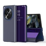 Per OPPO Find N3 Custodia per telefono in pelle con vibrazione orizzontale a specchio placcato con supporto (viola)