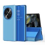 Per OPPO Find N3 Custodia per telefono in pelle con vibrazione orizzontale a specchio placcato con supporto (blu)
