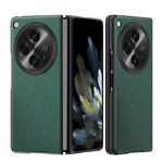 Per OPPO Find N3 Custodia per telefono antiurto all-inclusive in pelle a grana incrociata (verde)