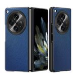 Per OPPO Find N3 Custodia per telefono antiurto all-inclusive in pelle a grana incrociata (blu)