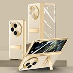 Per OPPO Find N3 Custodia elettrolitica con cerniera integrale Custodia antiurto per telefono (Oro)