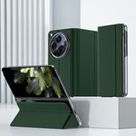 Per OPPO Find N3 Custodia in pelle tinta unita con pellicola integrale Custodia per telefono all-inclusive con supporto (verde)
