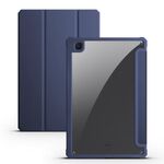Per Samsung Galaxy Tab S6 Lite Custodia tablet in pelle acrilica 3 pieghevoli (blu notte)