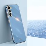 Per Samsung Galaxy S24 5G XINLI Straight Edge 6D Custodia per telefono in TPU elettrolitico (blu celeste)