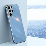 Per Samsung Galaxy S24 Ultra 5G XINLI Straight Edge 6D Placca Custodia in TPU per telefono (Blu celeste)