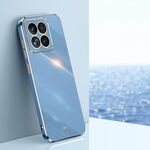 Per Xiaomi 14 XINLI Straight Edge 6D Placca Custodia in TPU per telefono (Blu celeste)