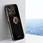 Per Xiaomi 14 Pro XINLI Straight Edge 6D Custodia per telefono in TPU elettrolitico con supporto ad anello (nero)