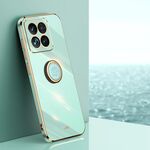 Per Xiaomi 14 Pro XINLI Straight Edge 6D Placca Custodia per telefono in TPU con supporto ad anello (verde menta)