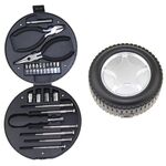Set di strumenti a forma di pneumatico 24 in 1 Combinazioni di utilità hardware per la casa (nero)