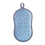Panno per pulizia multifunzionale in spugna assorbente per piatti da cucina su entrambi i lati, stile: blu