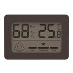 Mini misuratore elettronico di temperatura e umidità per interni domestici con supporto (nero)