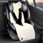 Cuscino per sedile riscaldato USB per auto Cuscino per seggiolino invernale in peluche per bambini, dimensioni: 90x32 cm (beige)