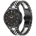 Cinturino per orologio in acciaio inossidabile a cinque sfere da 22 mm (nero argento)