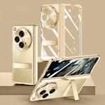 Per OPPO Find N3 Custodia elettrolitica con cerniera integrale Custodia antiurto per telefono (Oro)