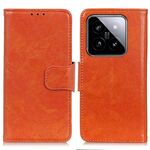 Custodia per telefono in pelle con vibrazione orizzontale Nappa Texture per Xiaomi 14 (arancione)