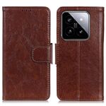 Custodia per telefono in pelle con vibrazione orizzontale Nappa Texture per Xiaomi 14 Pro (marrone)
