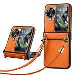Per OPPO Find N3 Flip SULADA Custodia per telefono pieghevole elegante con texture rombica (arancione)