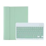 Per Samsung Galaxy Tab A9+ X210/X215/X215 A09B Custodia tablet in pelle con tastiera Bluetooth TPU color caramello con portapenne (verde chiaro)