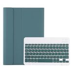 Per Samsung Galaxy Tab A9+ X210/X215/X215 A09B Custodia tablet in pelle con tastiera Bluetooth TPU color caramello con portapenne (verde scuro)
