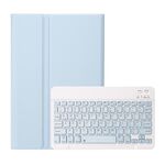 Per Samsung Galaxy Tab A9+ X210/X215/X215 A09B Custodia tablet in pelle con tastiera Bluetooth TPU color caramello con portapenne (blu ghiaccio)