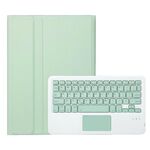 Per Samsung Galaxy Tab A9+ X210/X215/X215 A09B-A Custodia per tablet in pelle con tastiera Bluetooth touch TPU color caramello con portapenne (verde chiaro)