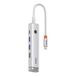 Baseus BS-OH165 UltraJoy Series 5 in 1 Porta USB-C / Type-C HUB Docking Station AIR (Argento)
