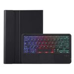 Per Samsung Galaxy Tab A9+ X210/X215/X215 A09B-AS Custodia per tablet in pelle con tastiera Bluetooth retroilluminata touch color caramello con portapenne (Nero)