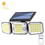 Lampada da parete solare a tripla testa da esterno 224 LED con sensore a corpo rotante Illuminazione domestica da giardino, Stile: Integrale