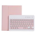 Per Samsung Galaxy Tab A9 X110/X115 A221B Custodia tablet in pelle con tastiera Bluetooth TPU color caramello con portapenne (rosa)