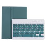 Per Samsung Galaxy Tab A9 X110/X115 A221B Custodia tablet in pelle con tastiera Bluetooth TPU color caramello con portapenne (verde scuro)