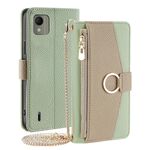 Custodia per telefono in pelle con trama crossbody Litchi per Nokia C110 4G (verde)