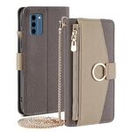 Custodia per telefono in pelle con trama crossbody Litchi per Nokia C300 4G (grigio)