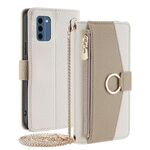 Custodia per telefono in pelle con trama crossbody Litchi per Nokia C300 4G (bianca)