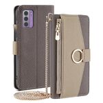 Custodia per telefono in pelle con trama crossbody Litchi per Nokia G42 5G (grigio)