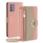 Custodia per cellulare in pelle con trama crossbody Litchi per Nokia G42 5G (rosa)