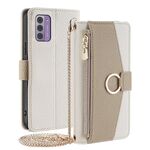 Custodia per telefono in pelle con trama crossbody Litchi per Nokia G42 5G (bianca)