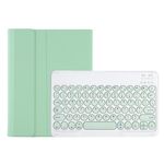 Per Samsung Galaxy Tab A9+ X210/X215/X215 YA09B Custodia in pelle con tastiera Bluetooth con copritasto rotondo in TPU color caramello con slot per penna (verde chiaro)