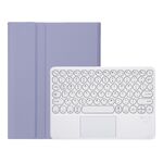 Per Samsung Galaxy Tab A9+ X210/X215/X215 YA09B-A Custodia in pelle con tastiera Bluetooth touch rotonda in TPU color caramello con slot per penna (Viola)