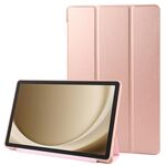 Custodia per tablet in pelle TPU con vibrazione orizzontale per Samsung Galaxy Tab A9+ con supporto triplo (oro rosa)