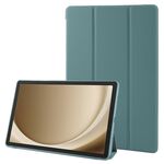 Custodia per tablet in pelle TPU con vibrazione orizzontale per Samsung Galaxy Tab A9+ con supporto triplo (verde scuro)