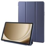 Custodia per tablet in pelle TPU con ribaltamento orizzontale per Samsung Galaxy Tab A9+ con supporto a tre ante (blu scuro)