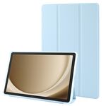 Custodia per tablet in pelle TPU con vibrazione orizzontale per Samsung Galaxy Tab A9+ con supporto triplo (blu cielo)