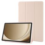 Custodia per tablet in pelle TPU con ribaltamento orizzontale per Samsung Galaxy Tab A9+ con supporto a tre ante (rosa)