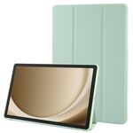 Custodia per tablet in pelle TPU con ribaltamento orizzontale per Samsung Galaxy Tab A9+ con supporto triplo (verde)