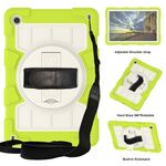 Per Samsung Galaxy Tab A9+ Custodia tablet antiurto in silicone ibrido per PC con tracolla (Love Birds Green)