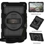 Per Samsung Galaxy Tab A9+ Custodia tablet antiurto in silicone ibrido per PC con tracolla (nera)
