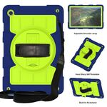Per Samsung Galaxy Tab A9+ Custodia tablet antiurto per PC ibrido in silicone con tracolla (turchese tibetano)